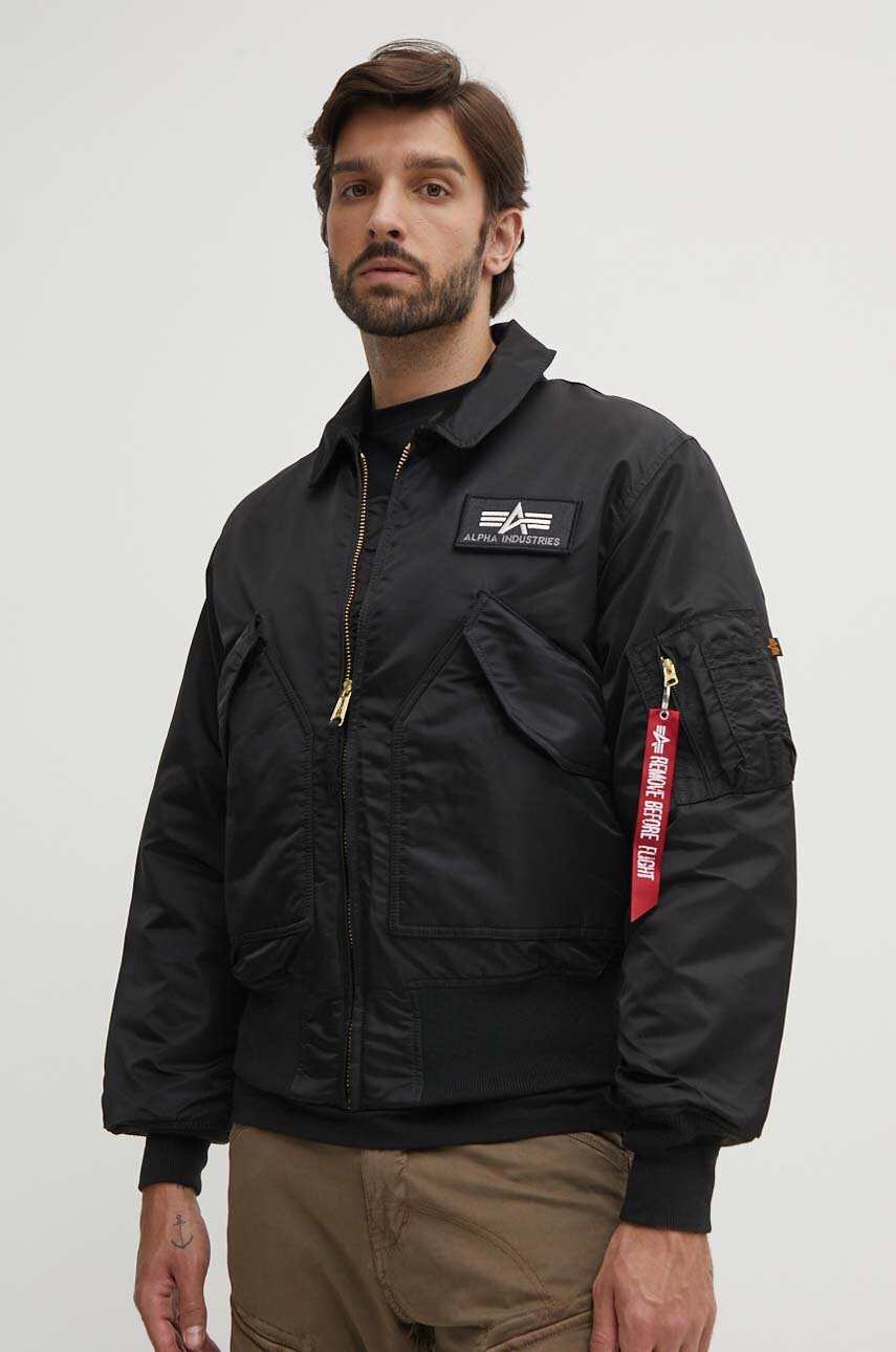 Alpha Industries jacket CWU 45 men's black color 100102.03