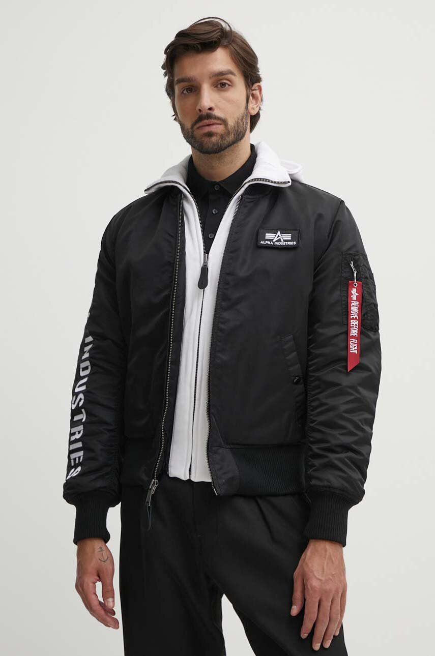 Alpha Industries bomber jacket MA-1 D-Tec SE men's black color 133104.95