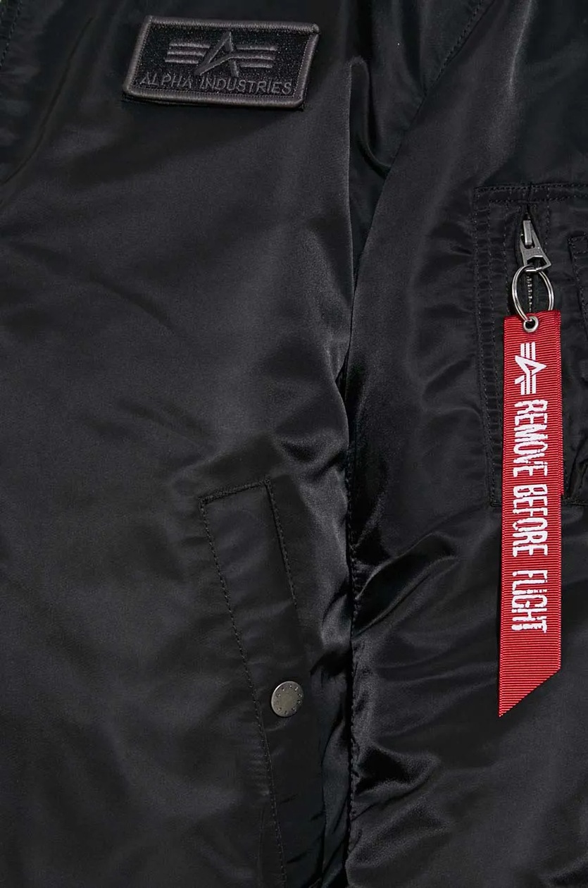 Alpha Industries bomber jacket MA-1 D-Tec men's black color