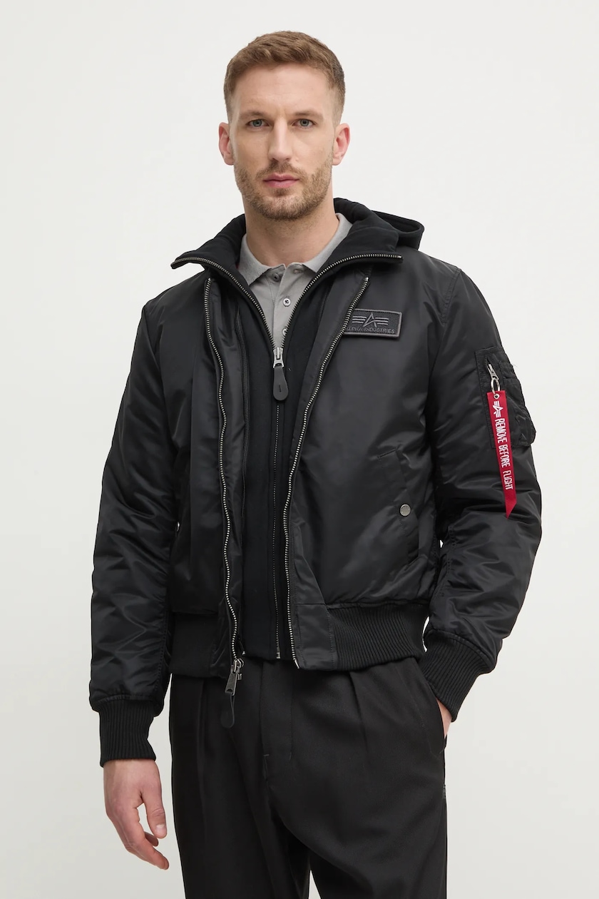 Alpha Industries jacket MA-1 D-Tec men's black color 183110.515 at Alpha Industries jacket MA-1 D-Tec men's black color 183110.515 at