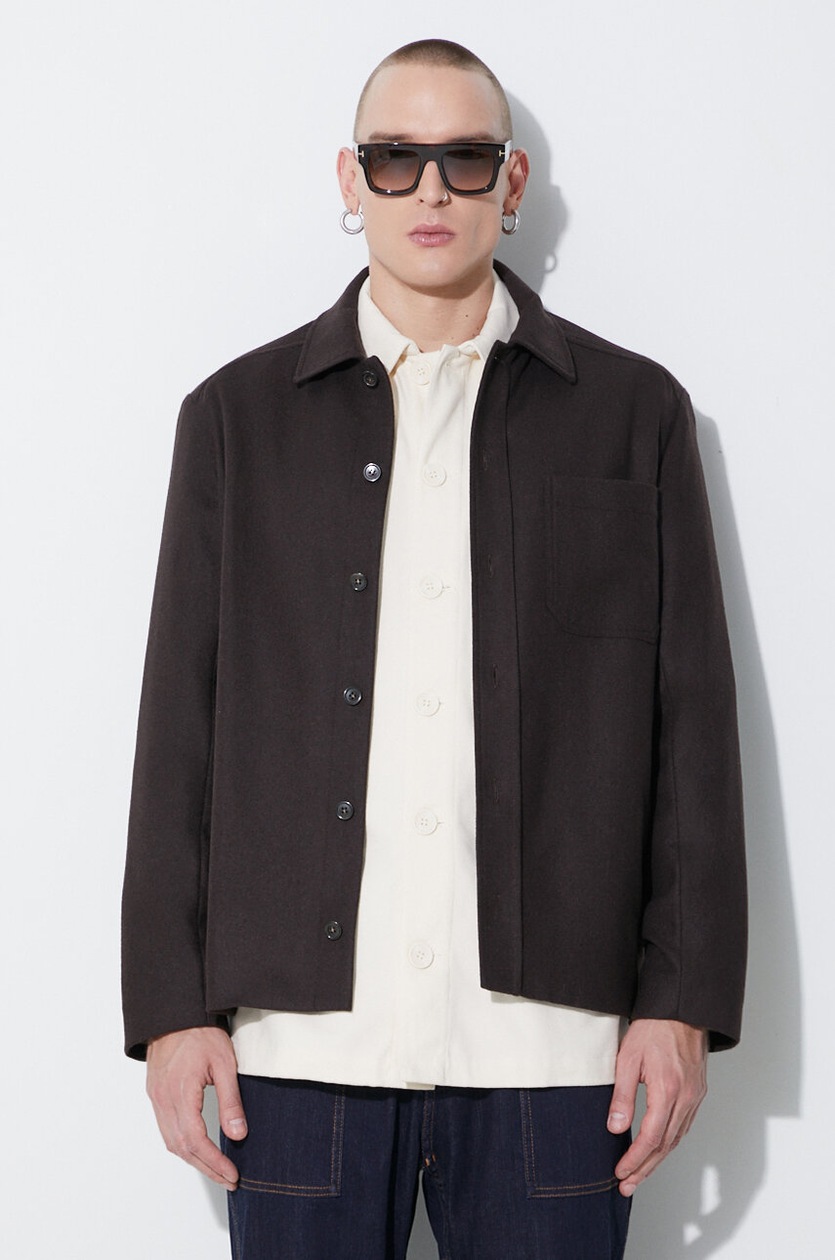 A.P.C. jacket Blouson Gilles men's brown color at PRM US