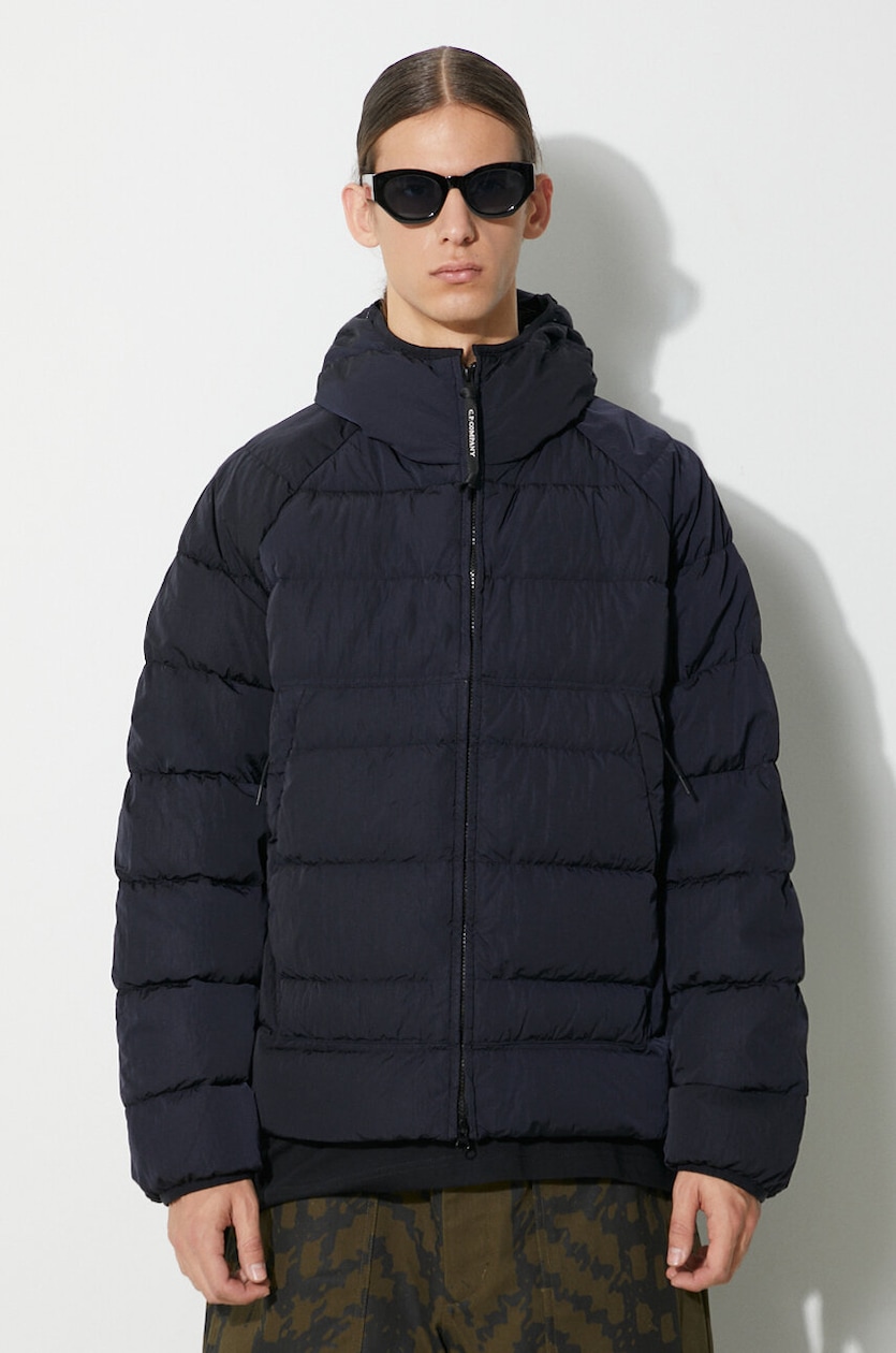 Cp Company Goggle Jacket With Glasses In Hood Chrome Goggle Navy