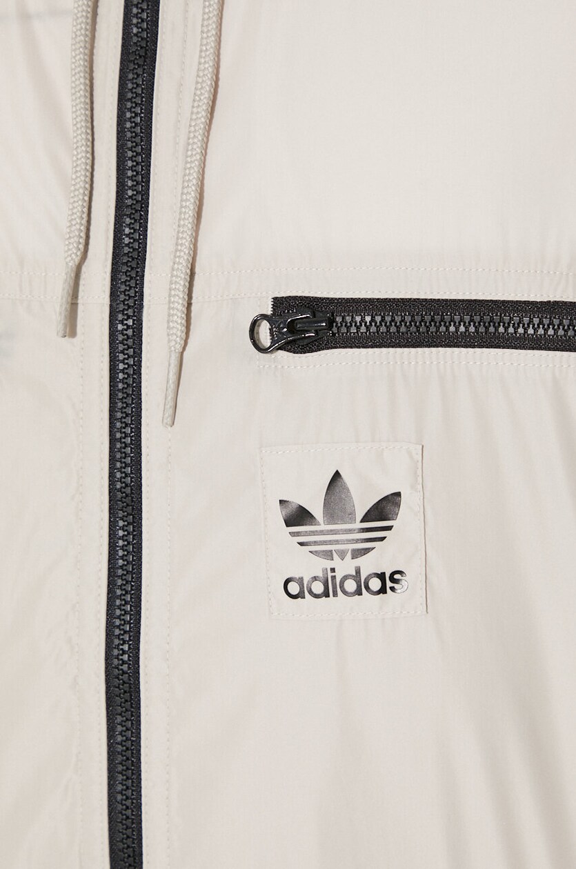 Adidas black shop and beige jacket