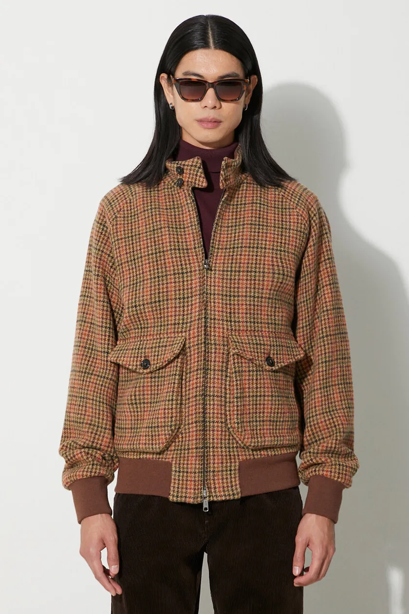 Baracuta wool bomber jacket P. Wool G9 AF Pocket Unpadded brown color BRCPS1003 at PRM US