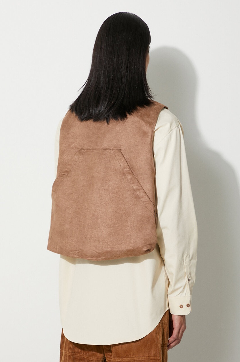 Engineered Garments vest Fowl Vest men's brown color
