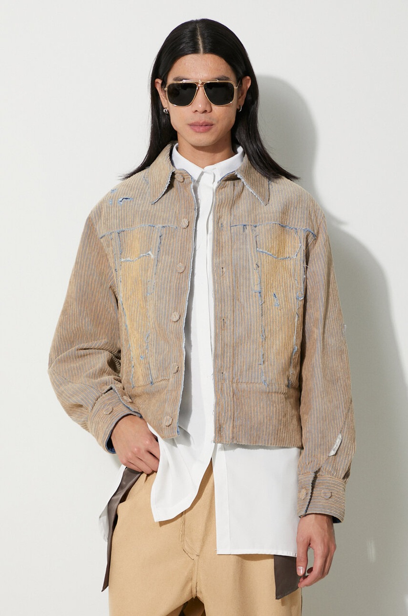 Human Made jacket Garment Dyed Coverall Jacket men's beige color