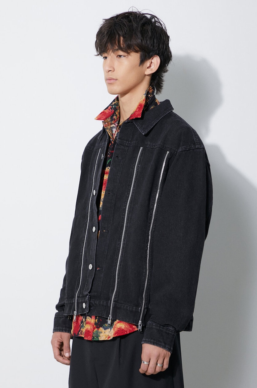 Pleasures striped denim clearance utility jacket