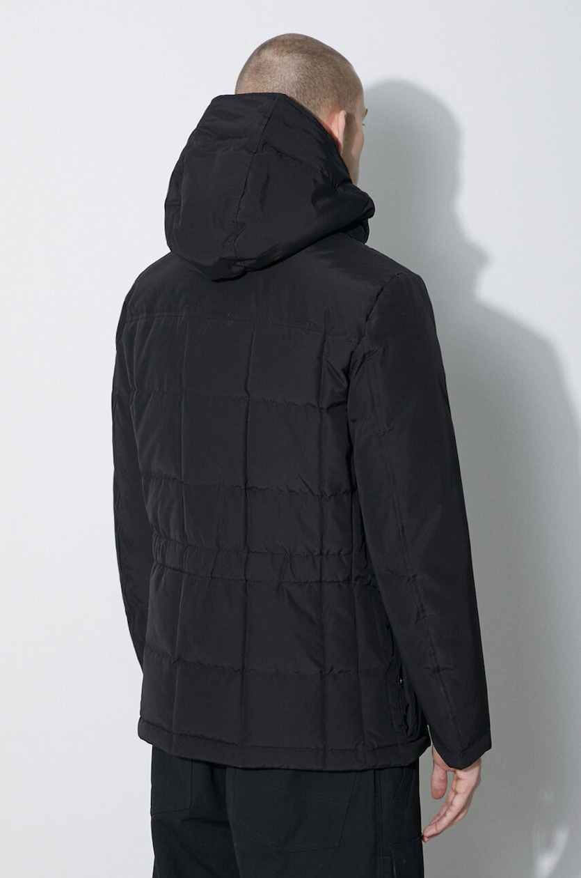 Woolrich down jacket Blizzard Field Jacket men's black color