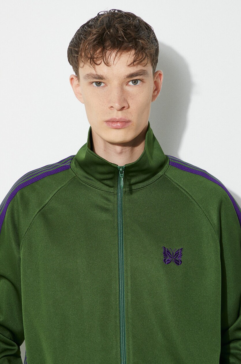 Needles sweatshirt Track Jacket men's green color NS244 at Needles sweatshirt Track Jacket men's green color NS244 at