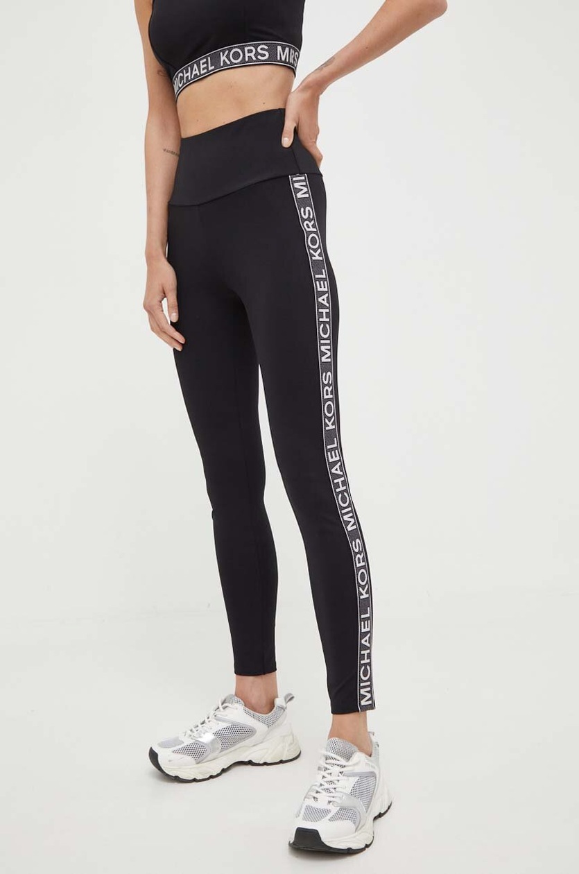 MEGmin☘️ Legginsy czarne ze zlotym lampasem MICHAEL KORS - Butik