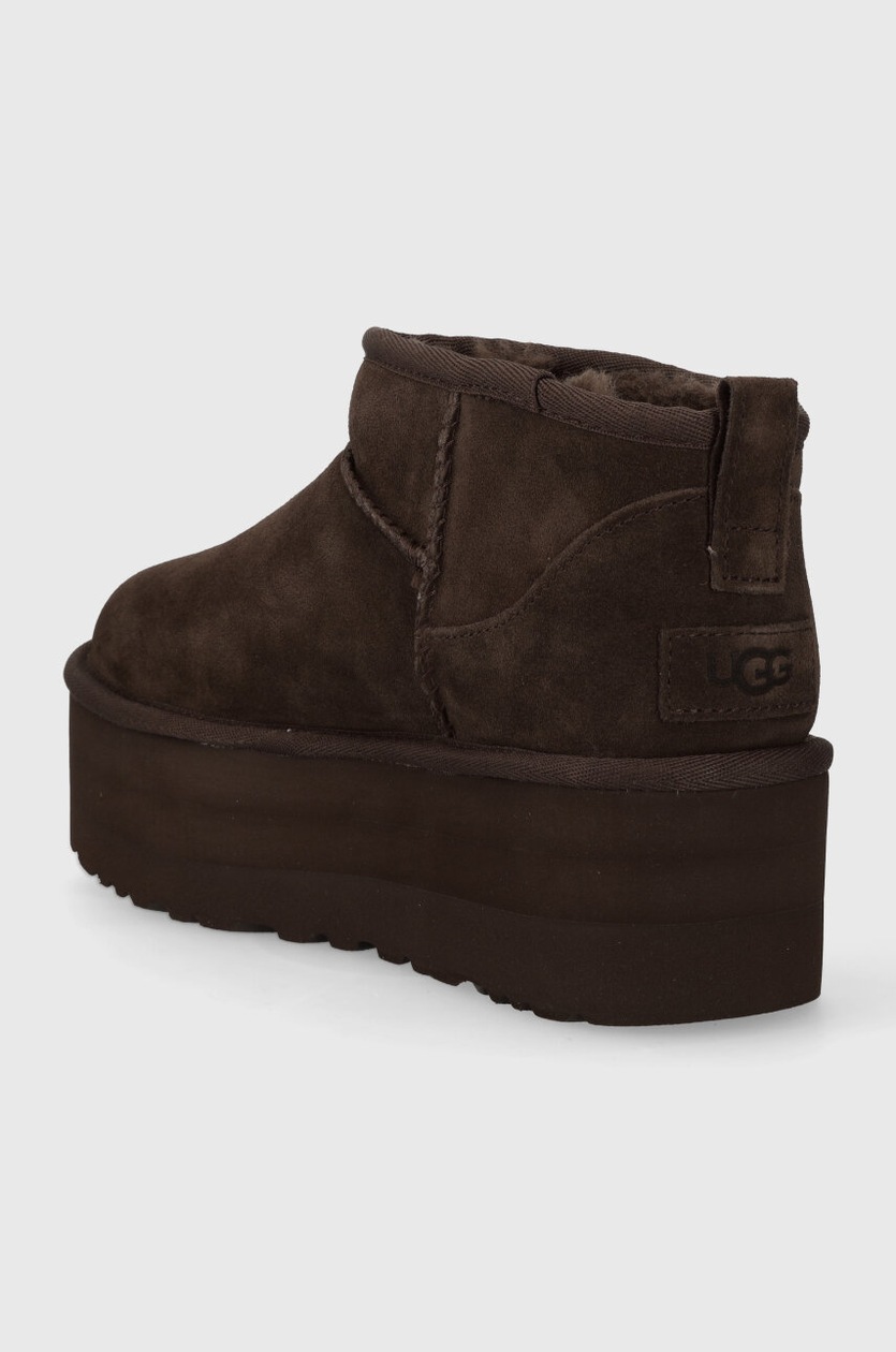 Замшевые сапоги UGG Classic Ultra Mini Platform цвет коричневый