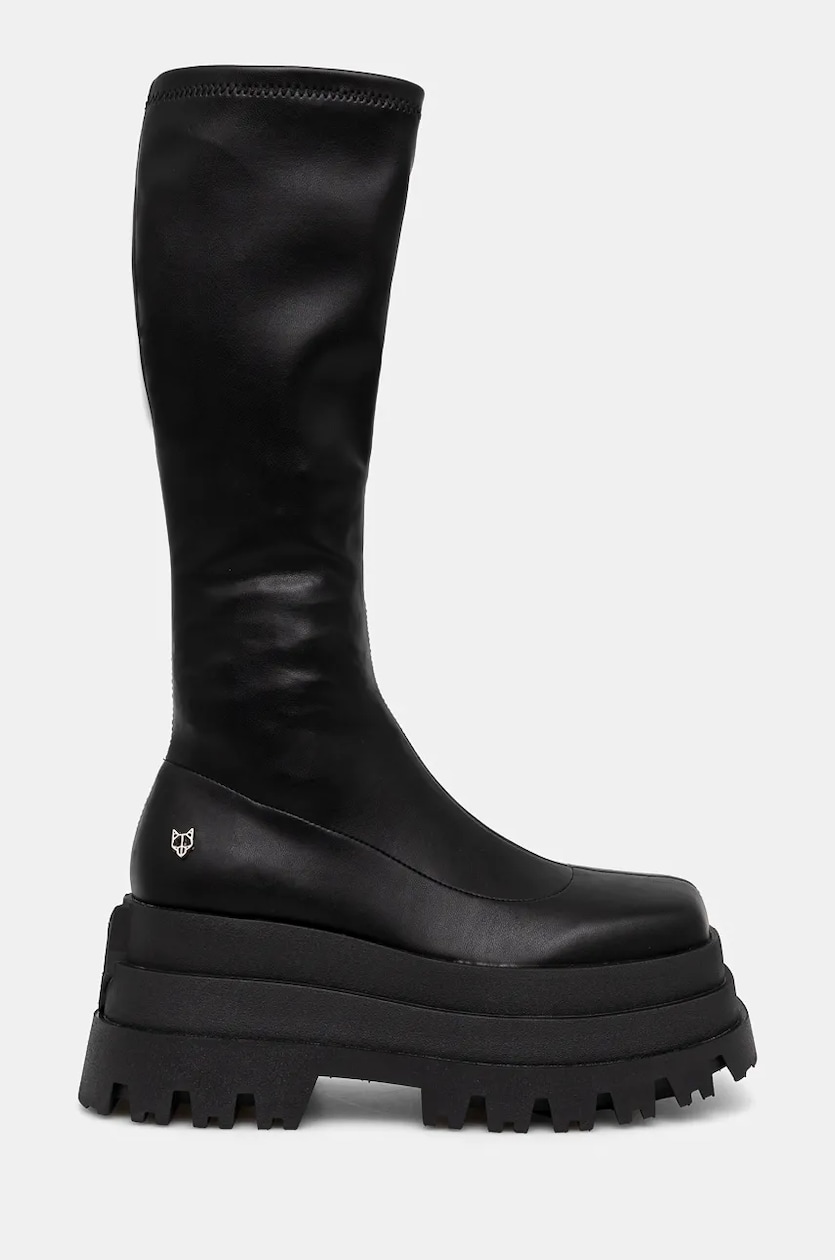 Naked Wolfe leather boots women's black color Sasha Black at Naked Wolfe leather boots women's black color Sasha Black at