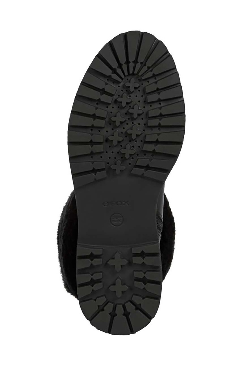 Stivali Donna Geox Iridea D36hrb023 - Stile Biker Urban, In Scamosciato, Con Suola Carrarmato E Zip, Tacco 4.5 Cm