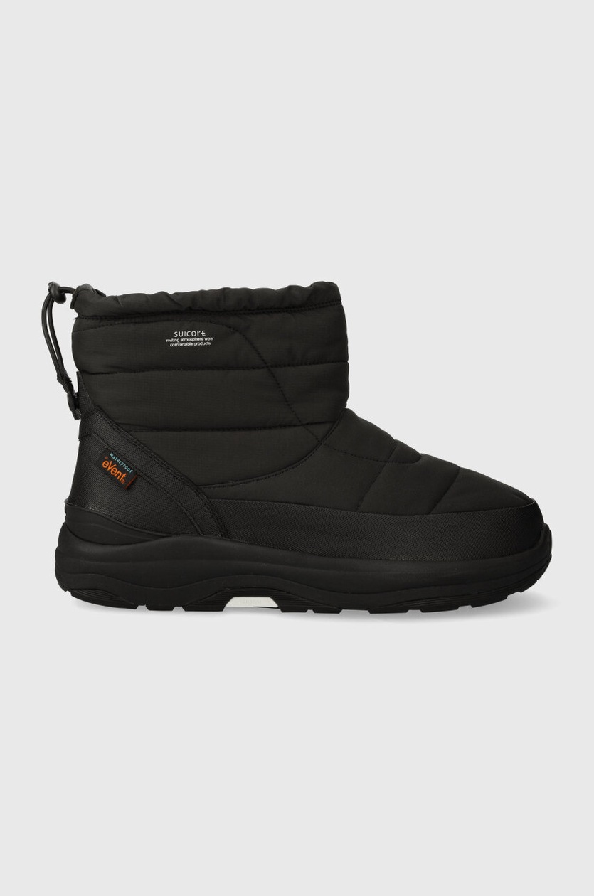Suicoke suede snow boots Els-M2ab men's black color at PRM US