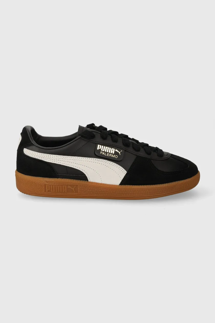 Puma leather sneakers Palermo black color 396464