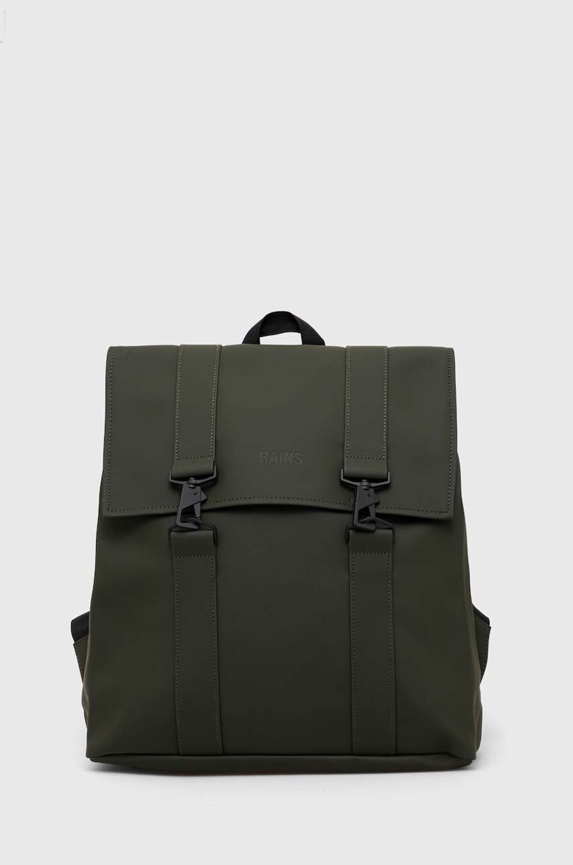 rains messenger backpack in dark teal MSN Bag Waterproof for Men & Women, Laptop resistant material for added protection Rains + MSN Mini Backpack