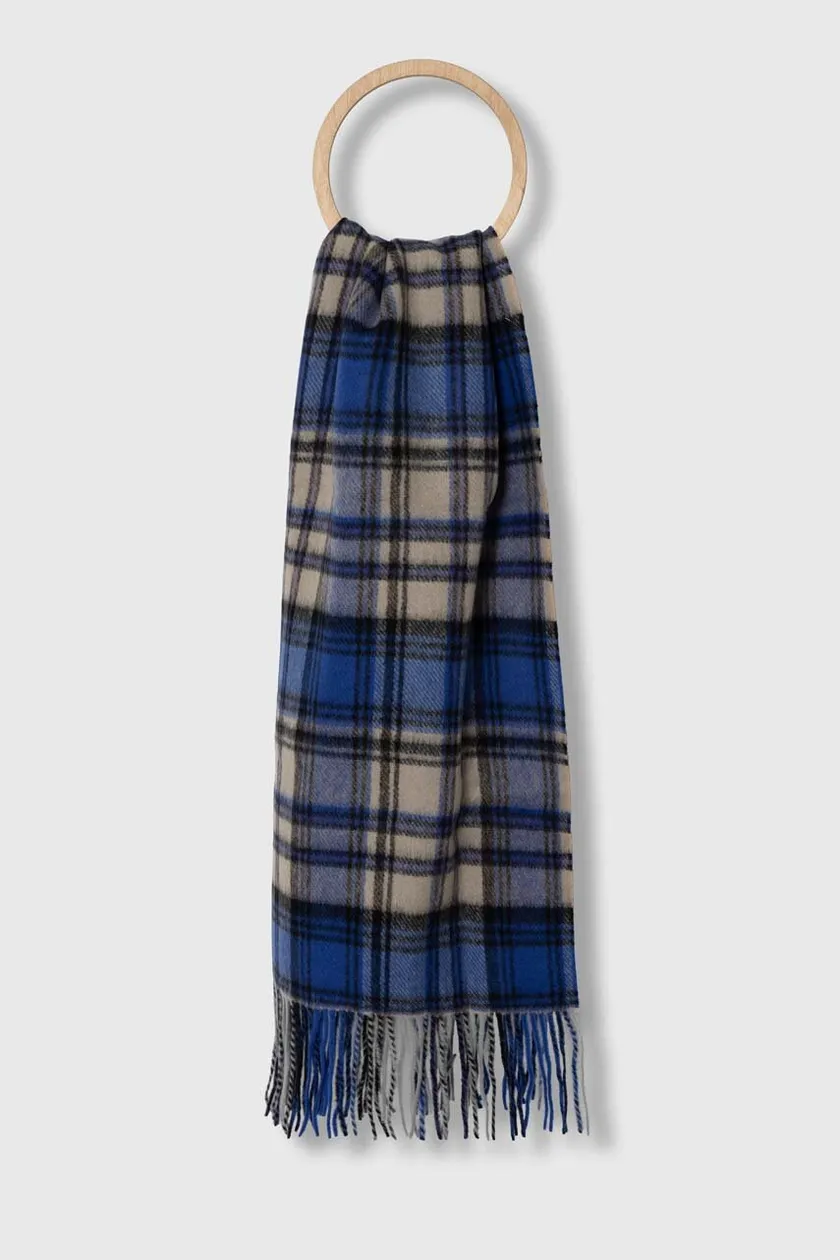 Drole de Monsieur Plaid Check-pattern Fringed Scarf in White for Men