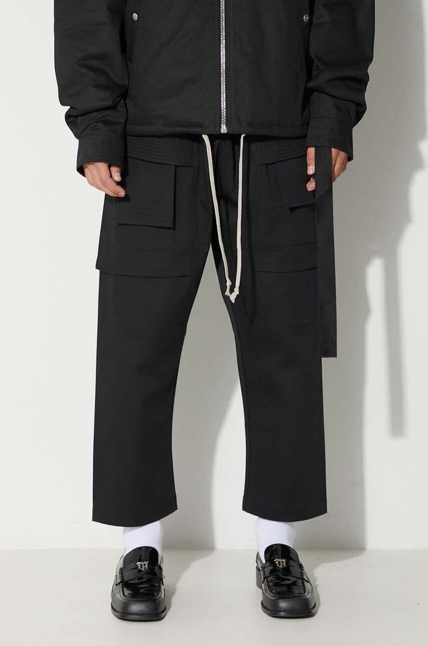 【関税&送料込み】Rick Owens Black Cotton Pants Rick Owens cotton trousers black color at PRM US