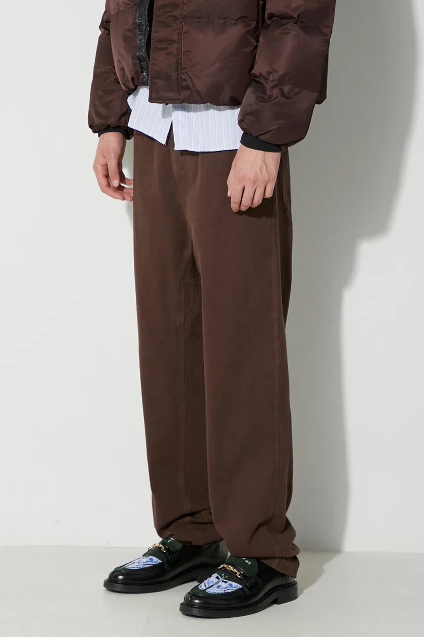 A.P.C. pantaloni de bumbac culoarea maro, drept