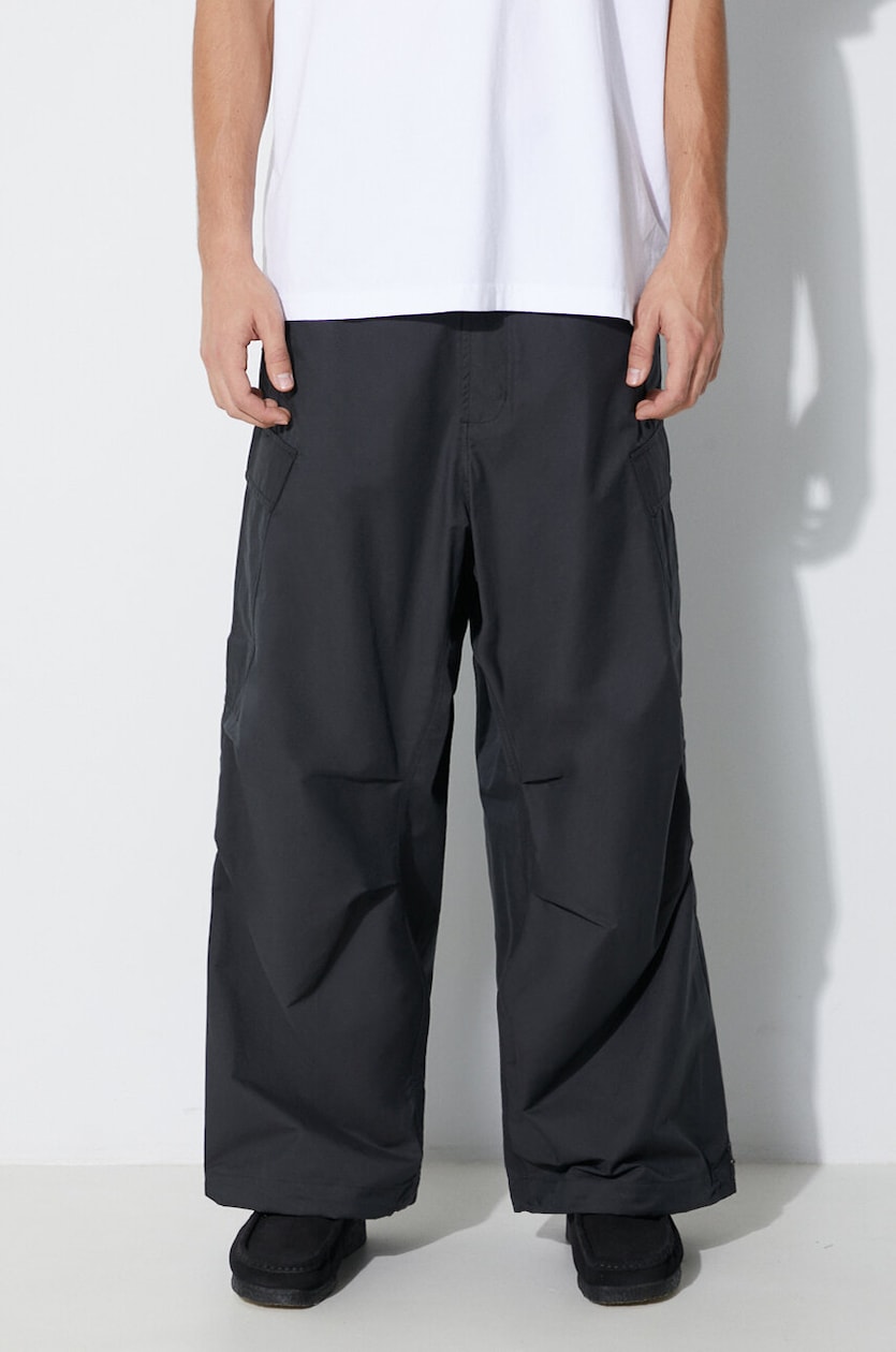 Maharishi trousers Oversized Tobi Cargo Snopants men's black color