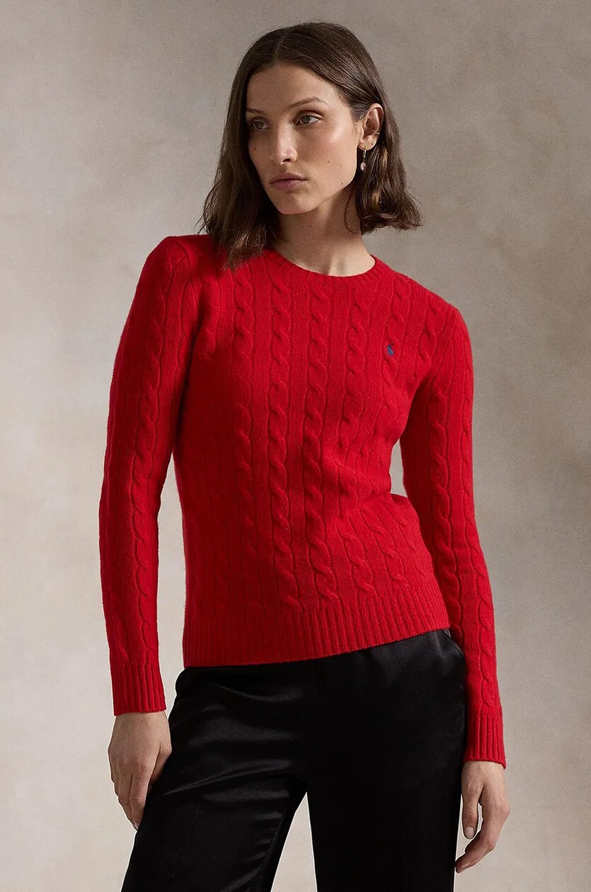 Polo Ralph Lauren maglione in lana donna colore granata 211910421