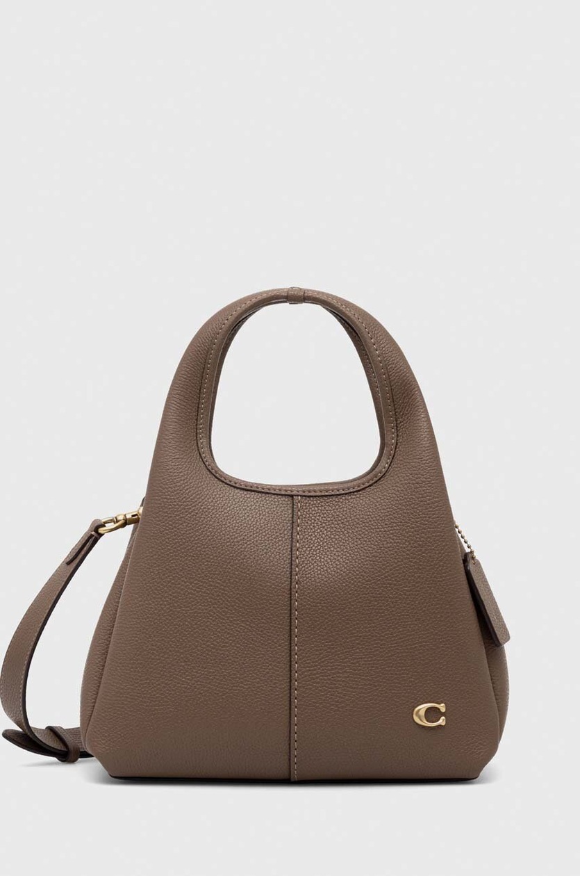 バッグ COACH TURNLOCK shoulder BAG BROWN Coach torebka skórzana Cargo Turnlock Soft Tabby kolor brązowy