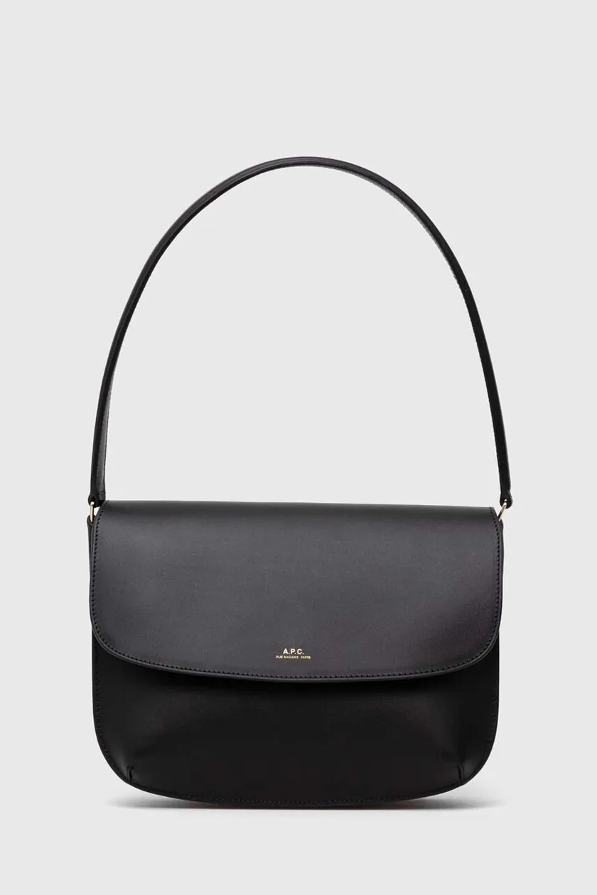 Шкіряна сумочка A.P.C. колір чорний