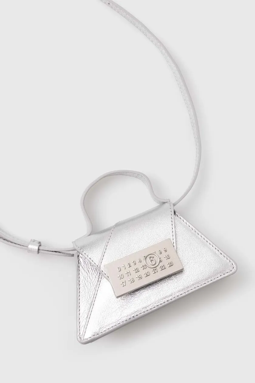 Шкіряна сумочка MM6 Maison Margiela Mini Bag колір сірий SB6ZI0009