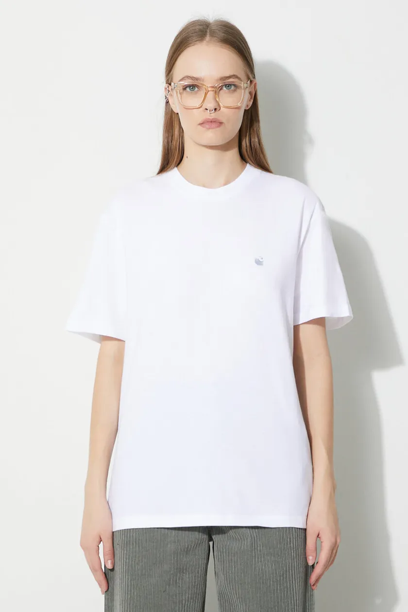 λευκό Βαμβακερό μπλουζάκι Carhartt WIP Γυναικεία