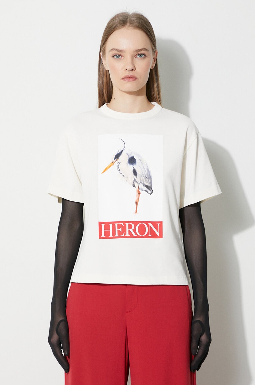 Heron PrestonヘロンプレストンBird Painted Padded Tee Tシャツ T-shirt HERON PRESTON Heron Bird Painted Padded Tee