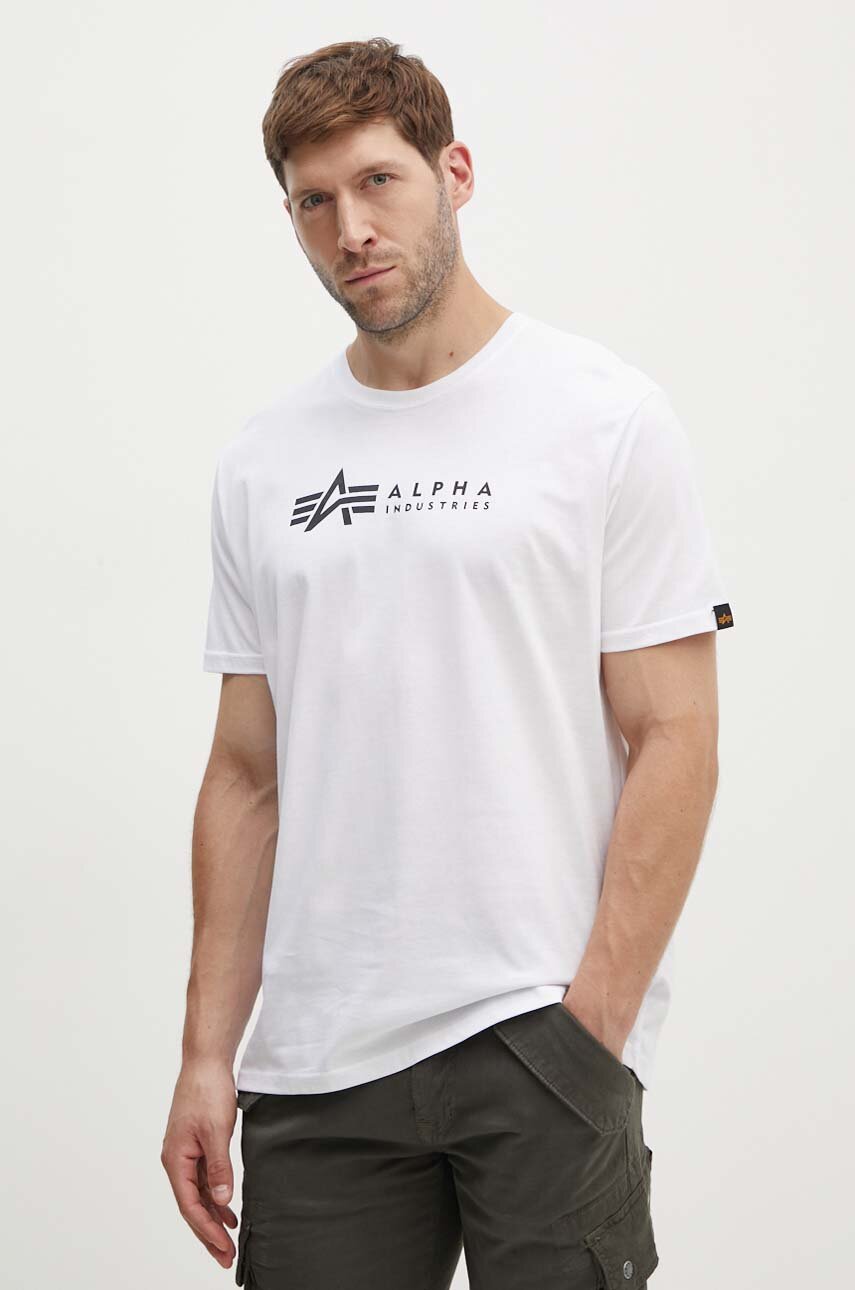 Alpha Industries cotton t-shirt Alpha Label T 2 Pack men's white color  118534.95 | buy on PRM