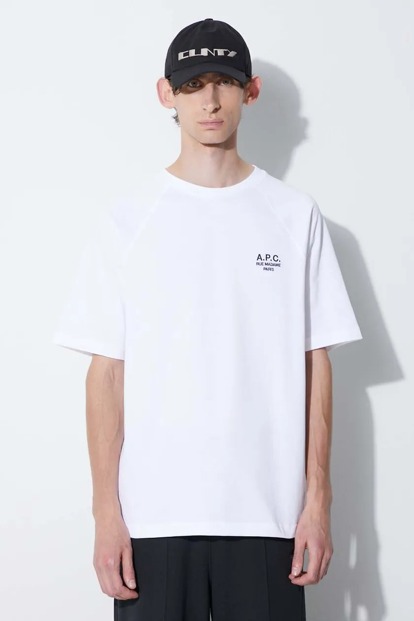 Хлопковая футболка A.P.C. цвет белый однотонный