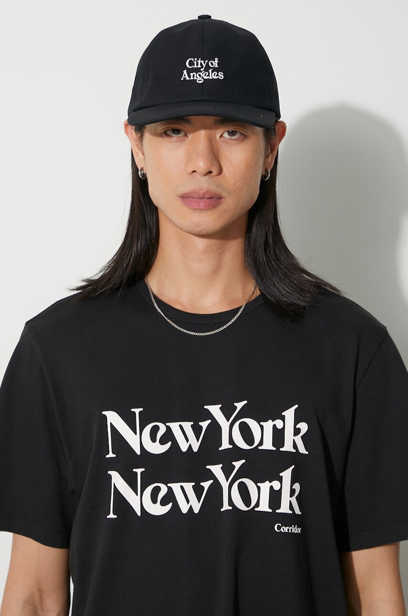 Corridor cotton t-shirt New York men's black color TS0008 Corridor cotton t-shirt New York men's black color TS0008