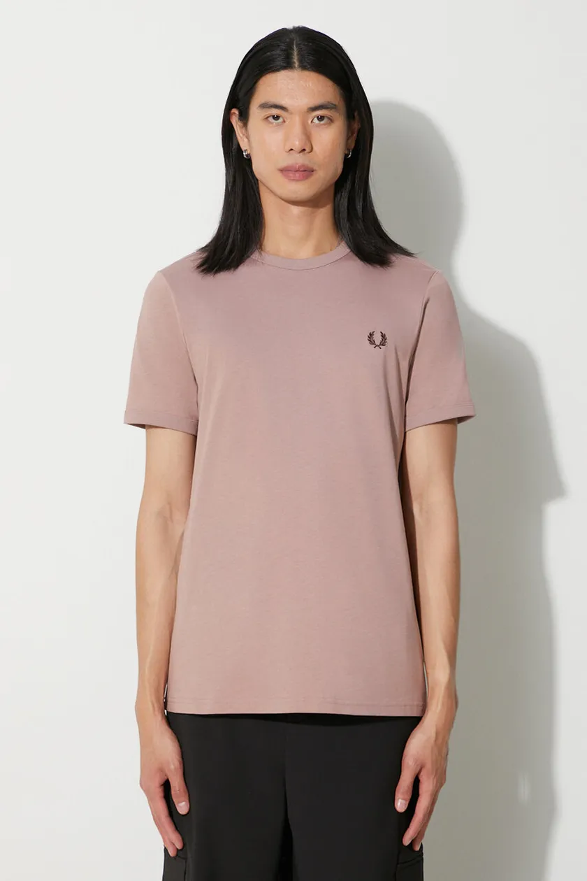 Fred Perry cotton t shirt men s pink color M3519.S52 buy on PRM