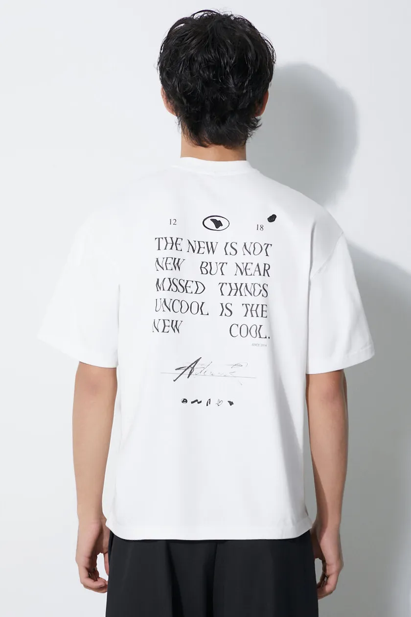 PRM Error on Logo t-shirt buy Ader | Tatom white color BMADFWTS0103 men\'s