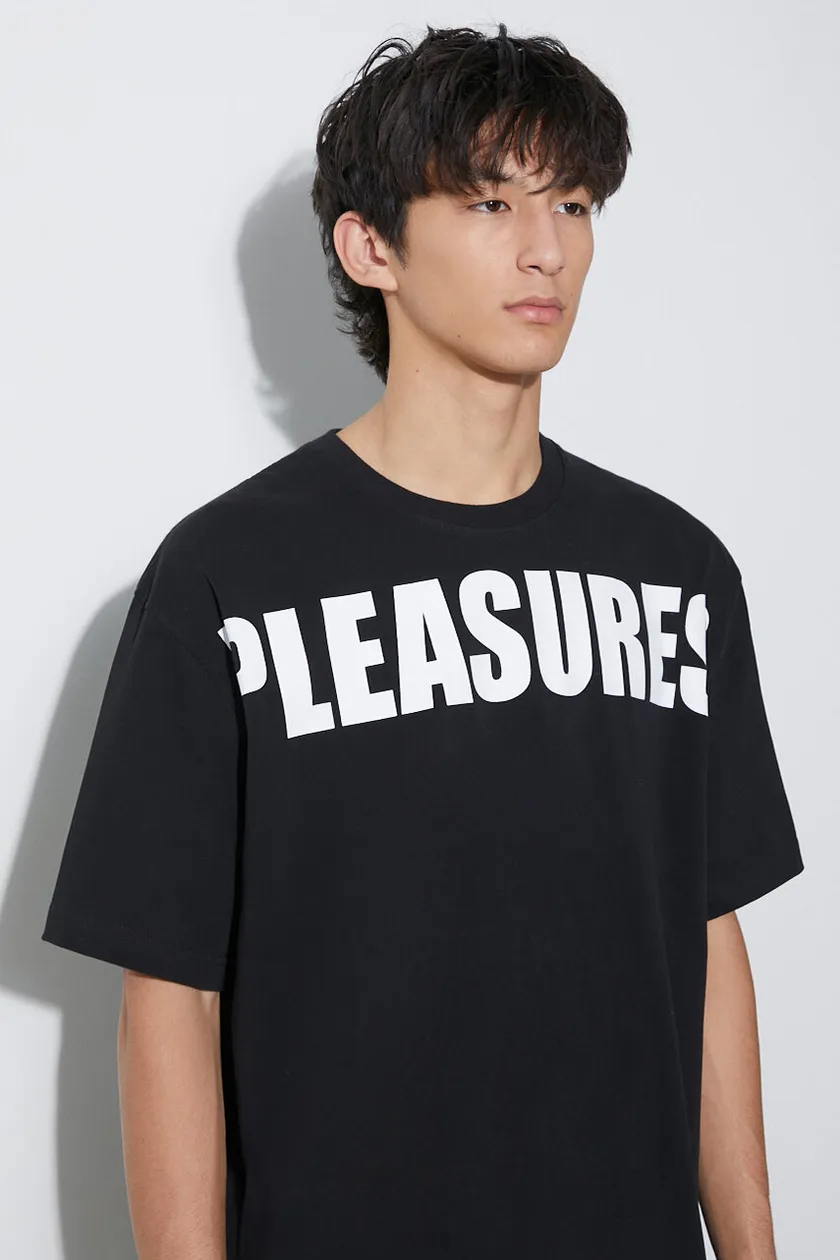 PLEASURES cotton PRM Shirt men\'s BLACK | t-shirt Expand color P23F032 on buy Heavyweight black