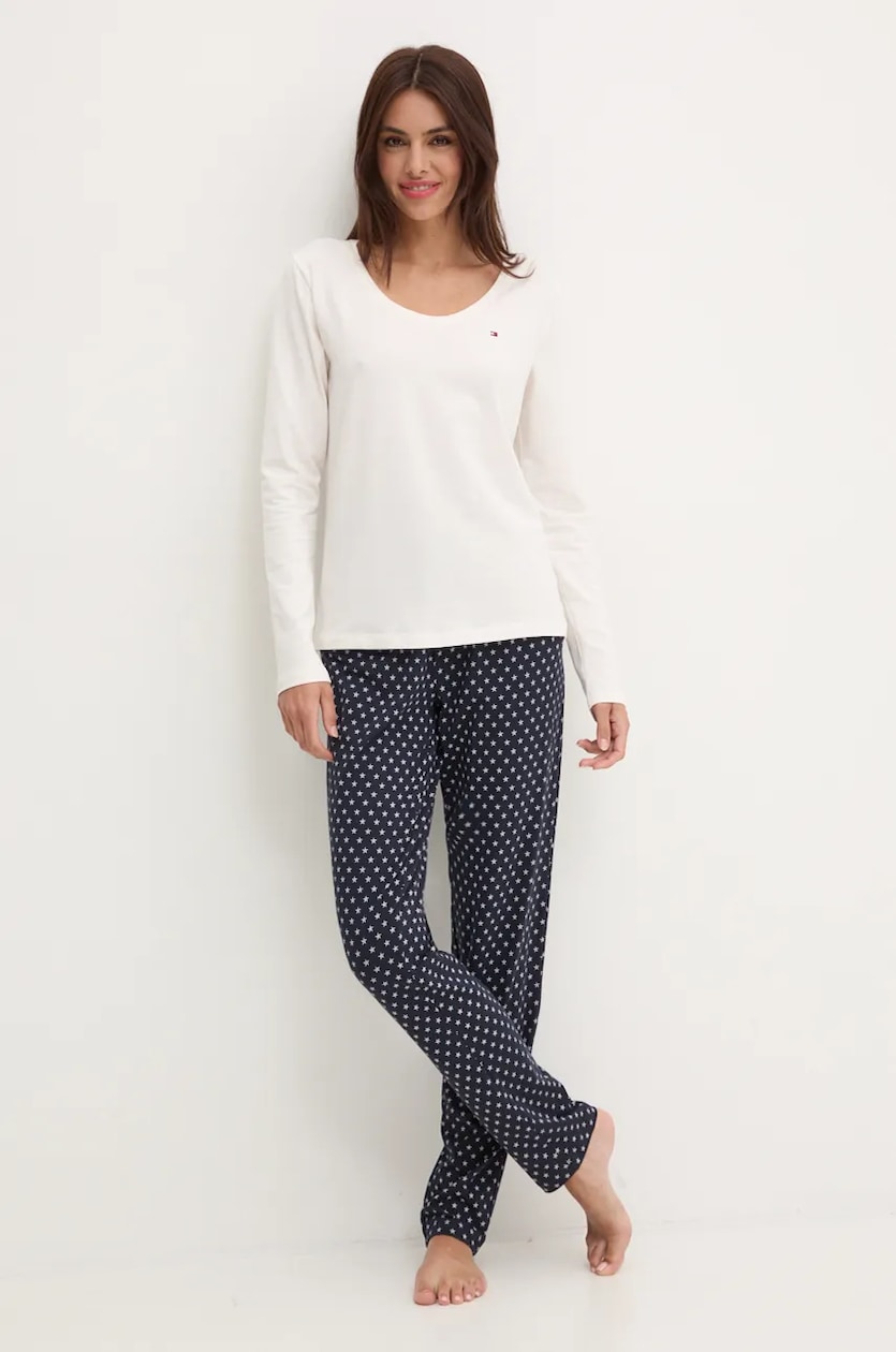 Tommy Hilfiger pijama femei culoarea bej UW0UW05396 ANSWEAR.ro