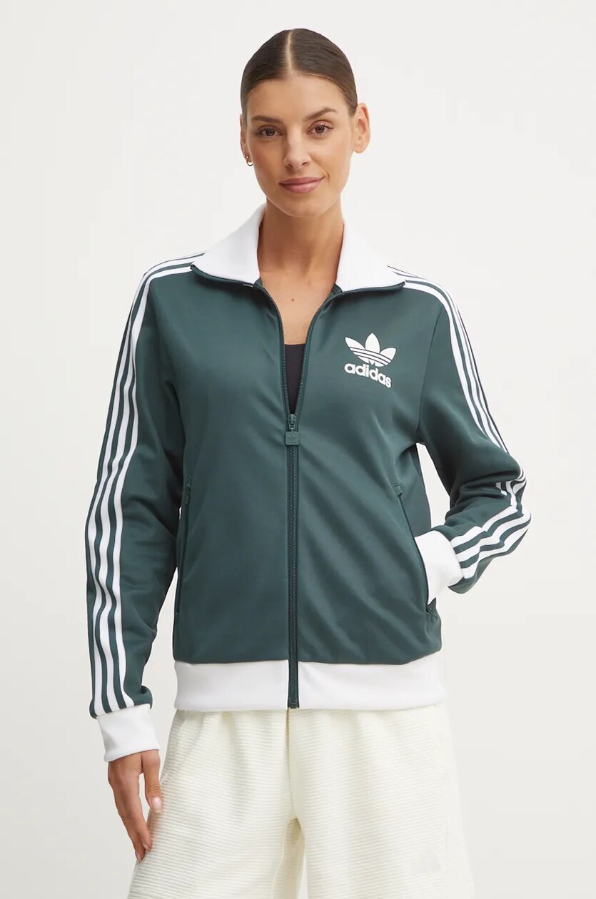 adidas Originals sweatshirt Adicolor women s green color with an application IY2221