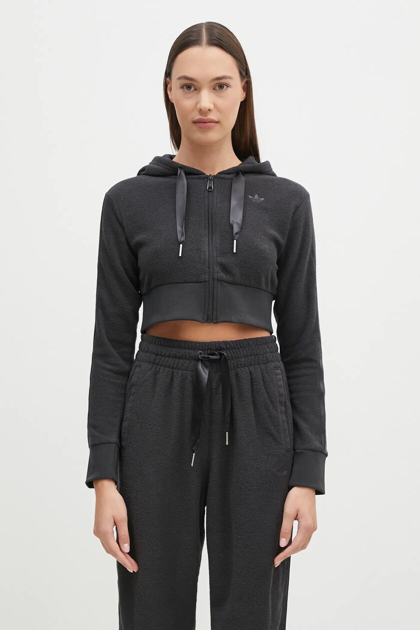 Adidas crop hoodie and shorts sale