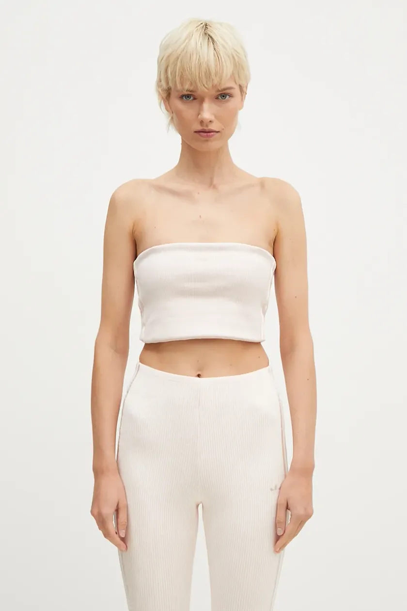 adidas Originals top Femme Galore Rib Tube Top pink color JN3025