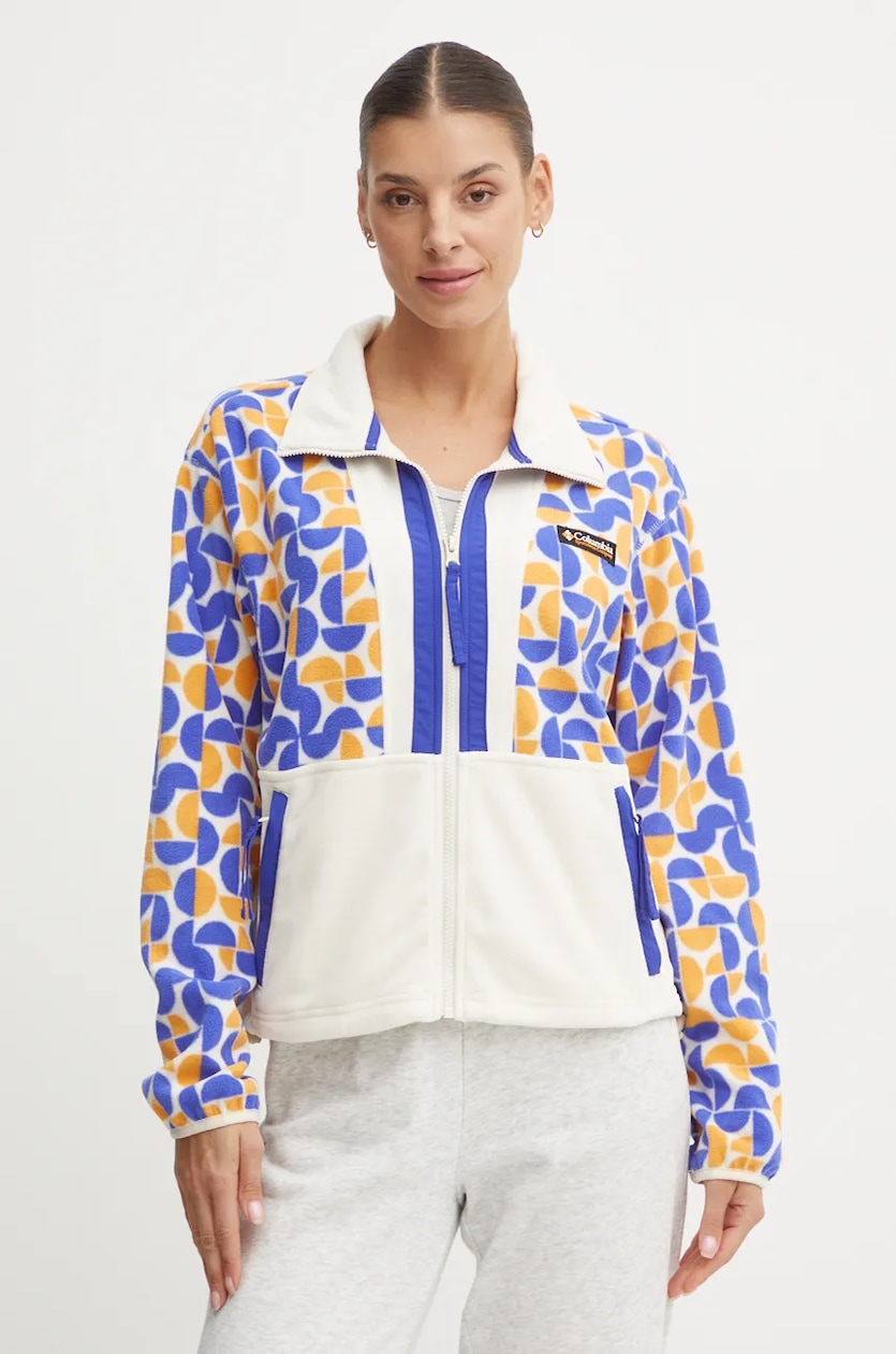 Columbia fleece sweatshirt Backbowl II Printed FZ beige color 2098513 at PRM US