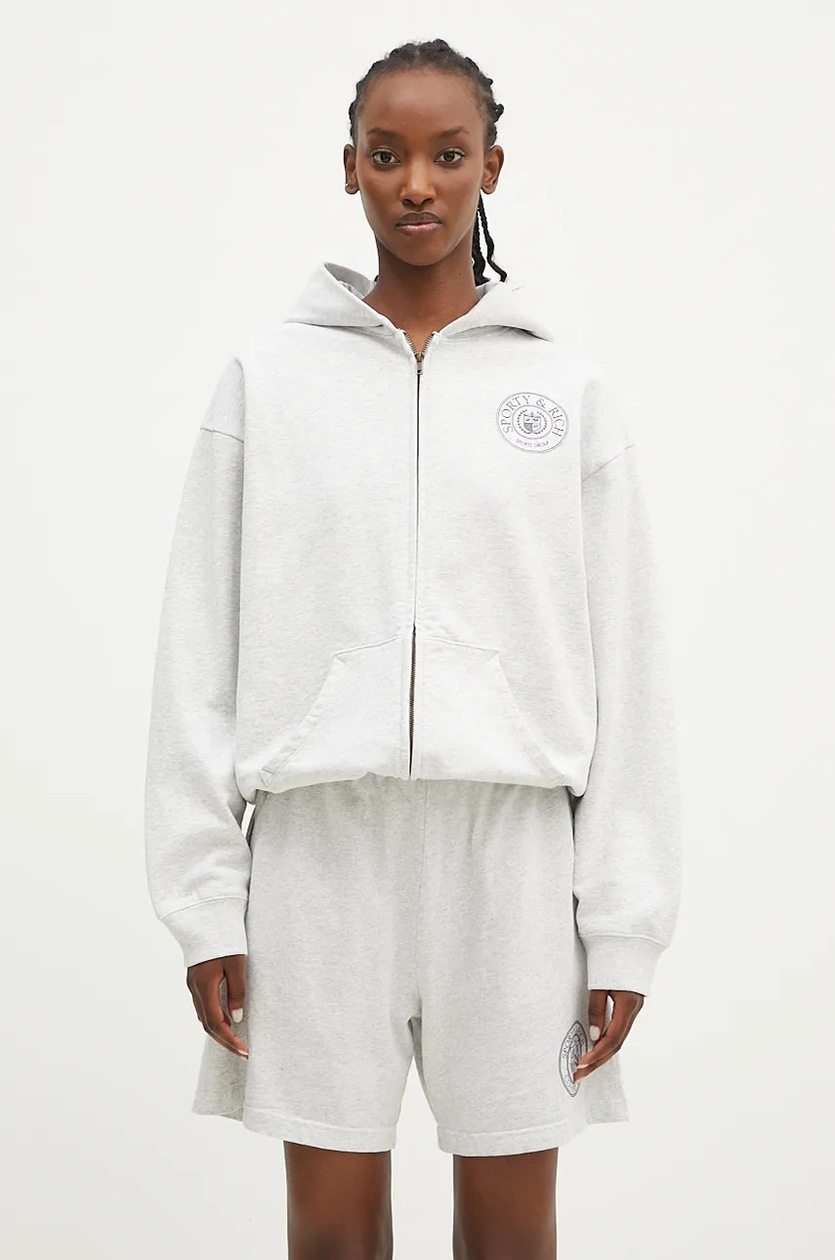 Sporty Rich cotton sweatshirt Paris Country Club women s gray color hooded WS063S406CH at PRM US