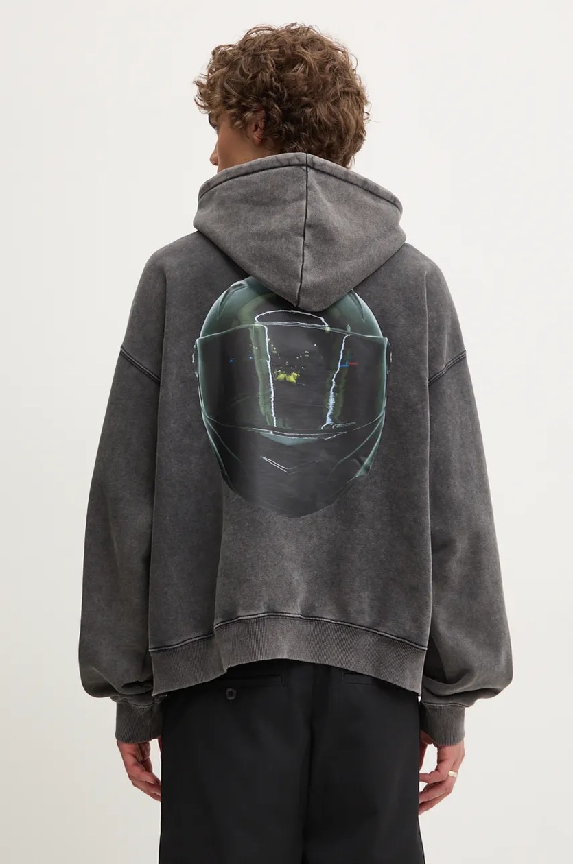 MSGM｜ (3740MM116 247587 98) MSGM bluza męska kolor szary z kapturem z nadrukiem