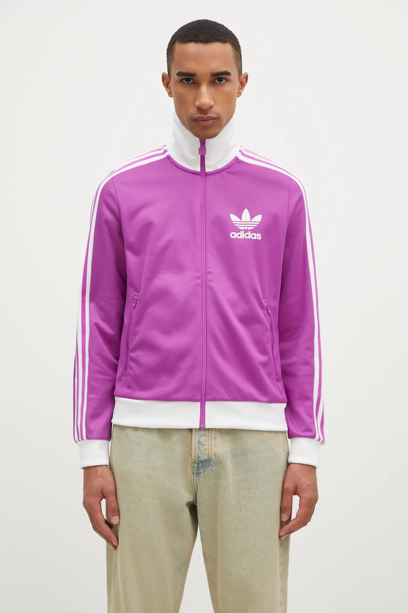 adidas Originals sweatshirt Beckenbauer Track Top men s violet color with an application IY2220