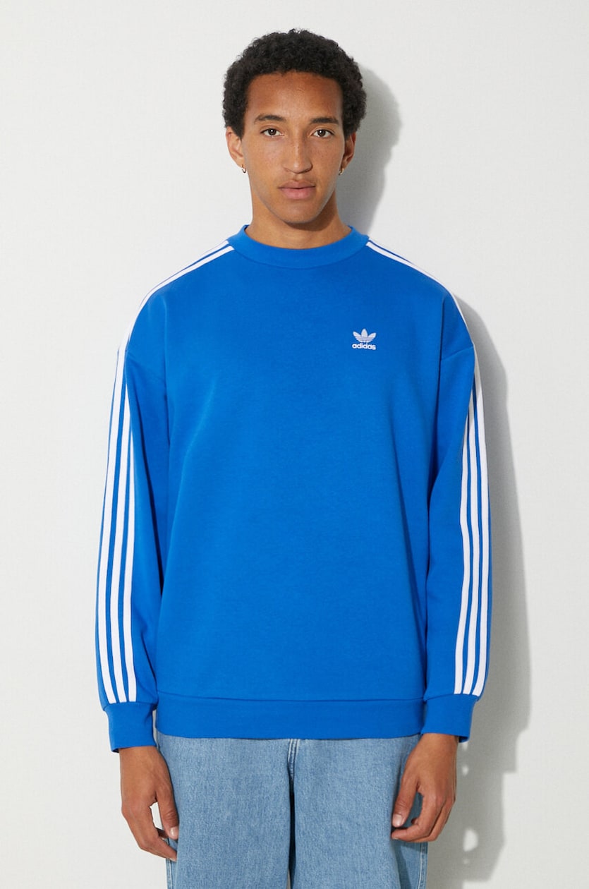 adidas Originals sweatshirt Oversize Crew men's blue color adidas Originals sweatshirt Oversize Crew men's blue color