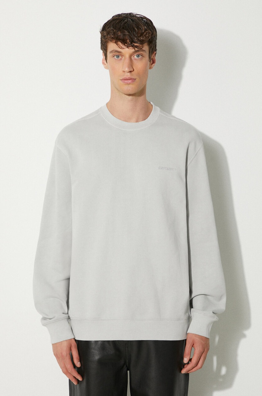 CARHARTT WIP｜ (STAMP SWEAT (I033620 00O06)) Carhartt WIP cotton sweatshirt Stamp Sweat men's gray color