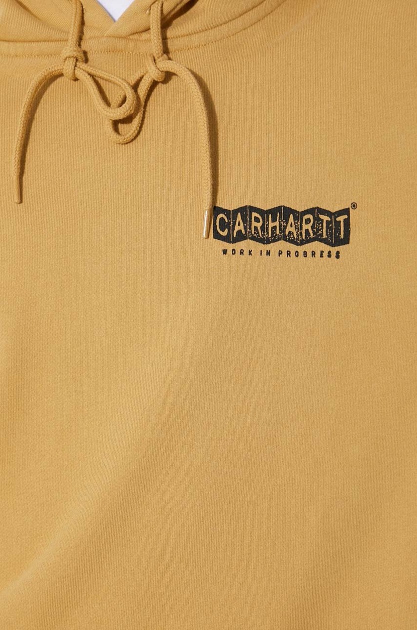 パーカー・フーディ Carhartt Mustard cotton Hooded Stamp Sweat (I033621 23F06) Mustard cotton Hooded Stamp Sweat – G&B