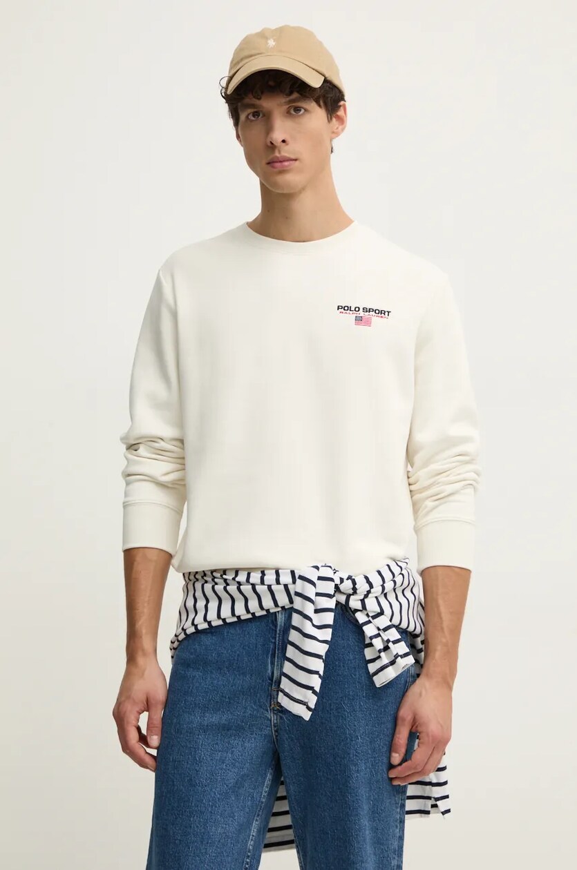 Polo Ralph Lauren sweatshirt men s white color with an application 710949929 at PRM US