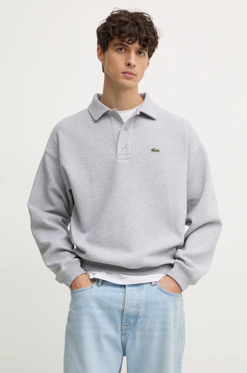 Mens grey lacoste sweatshirt shop