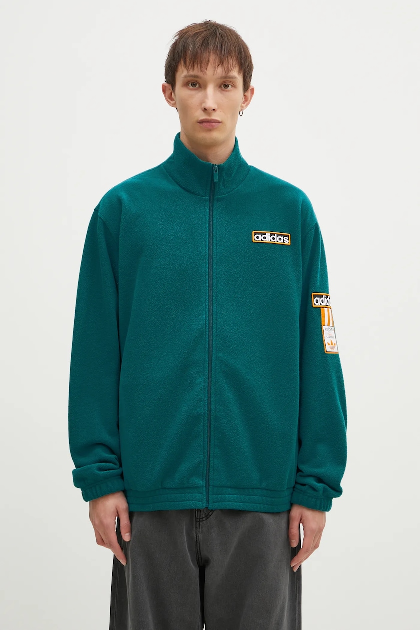adidas Originals felpa Polarfleece Adibreak Tracktop uomo colore verde con applicazione IW5815